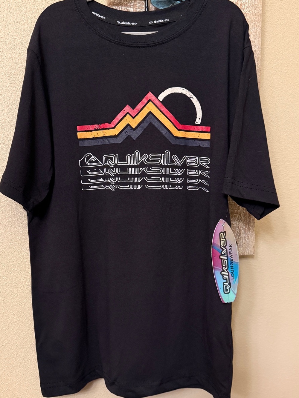 Quiksilver Loungewear Black Retro Mountain Graphic T-Shirt Tee Mens S NWT